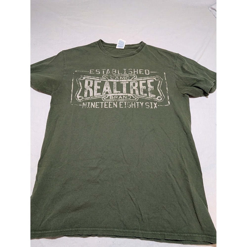 Realtree Brand Established 1986 Graphic T-Shirt Mens Medium Olive Green Delta